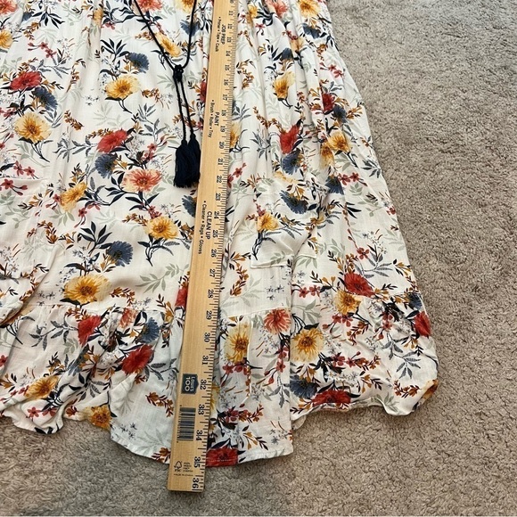 Altar'd State mini dress womens L Floral Spring Loose Fit Tie string neck - Picture 11 of 11